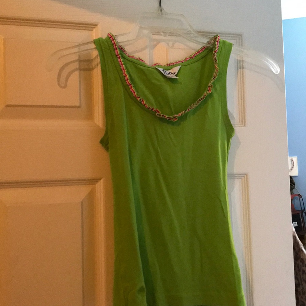 2/$15 Green Ruffled Tank